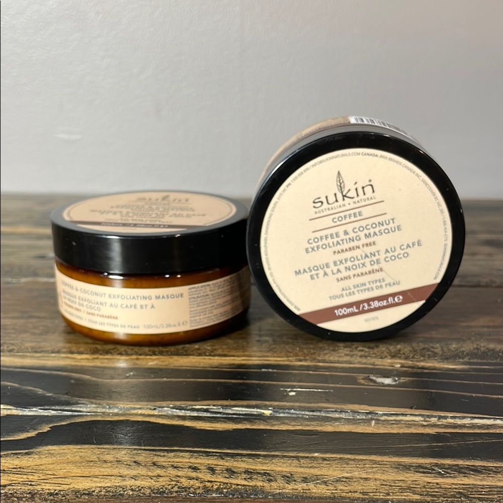 Sukin coffee & coconut exfoliating masque NEW PARABEN FREE - set of TWO 100 ml
